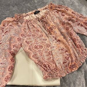 Etica Women's Paisley Off-Shoulder Top - Pink